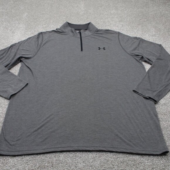 Under Armour Threadborne Sweatshirt Adult 2XL XXL Gray UA 1/4 Zip L/S Sweater - Picture 2 of 12